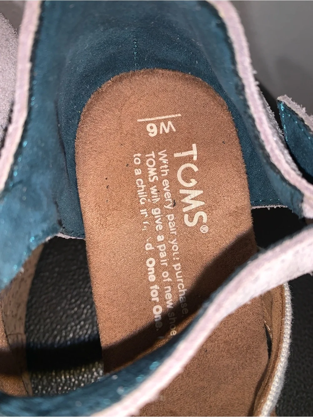 TOMS Women's Pale Pink and Light Gray Strappy Wedge Sandals